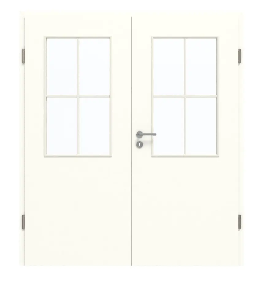 GARANT drzwi dwuskrzydłowe wraz z ościeżnicą W1000ST9 Premium biały GHK08 z przeszkleniem LA-6 szprosy SP0