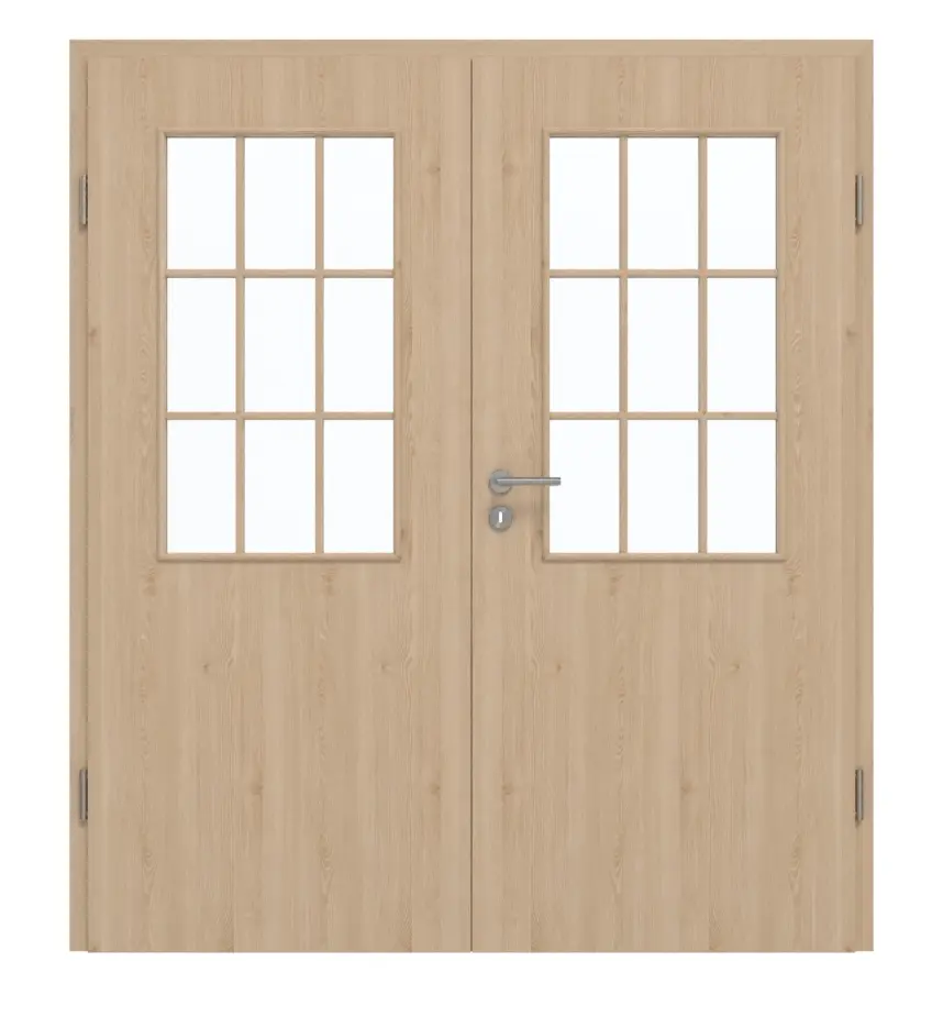 GARANT drzwi dwuskrzydłowe wraz z ościeżnicą Authentic Achat GCK08 z przeszkleniem LA-6 Sprosse SP2