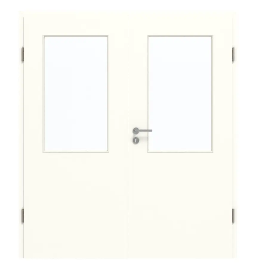 GARANT drzwi dwuskrzydłowe z ościeżnicą U11026SD biel kryształowa GHK08 z przeszkleniem LA-6