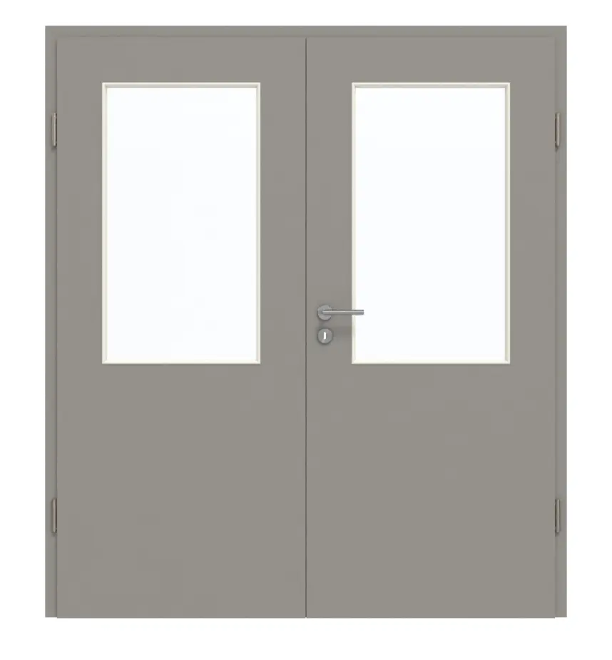 GARANT drzwi dwuskrzydłowe z ościeżnicą U12115SD szary platynowy GHK08 z przeszkleniem LA-6