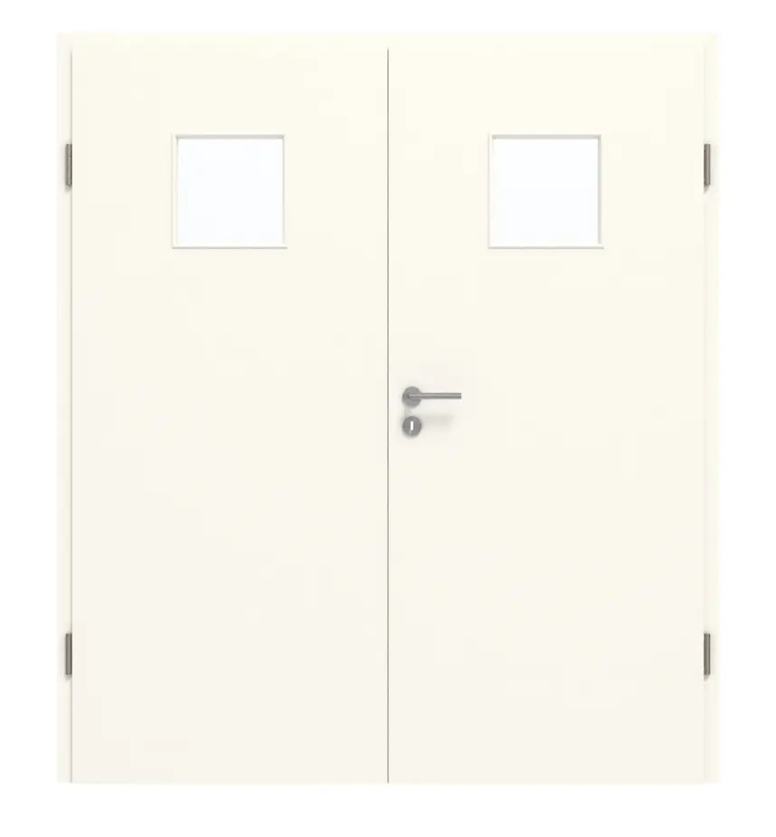 GARANT drzwi dwuskrzydłowe wraz z ościeżnicą 0105-60 Pearl White CePaL z przeszkleniem LA-7