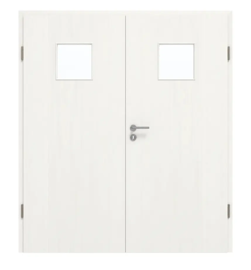 GARANT drzwi dwuskrzydłowe z ościeżnicą Authentic Bianco GCK08 z przeszkleniem LA-7
