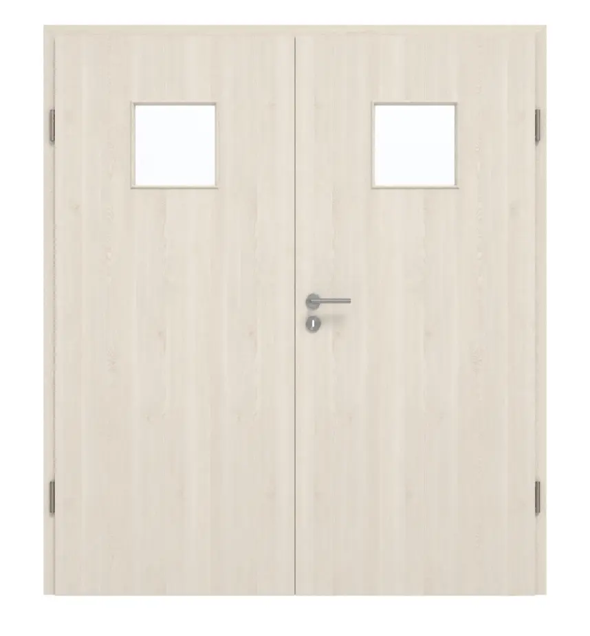GARANT drzwi dwuskrzydłowe z ościeżnicą powierzchnia CPL authentic perła GCK08 z przeszkleniem LA-7