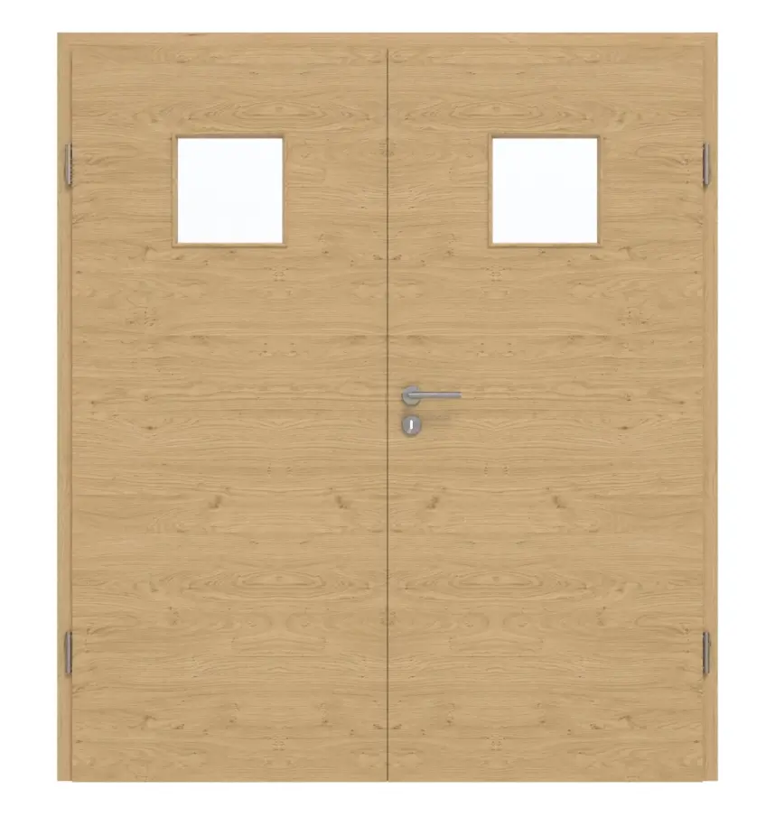 GARANT Drzwi dwuskrzydłowe z ościeżnicą, authentic dąb sękaty, układ poprzeczny, GCK08, z przeszkleniem LA-7