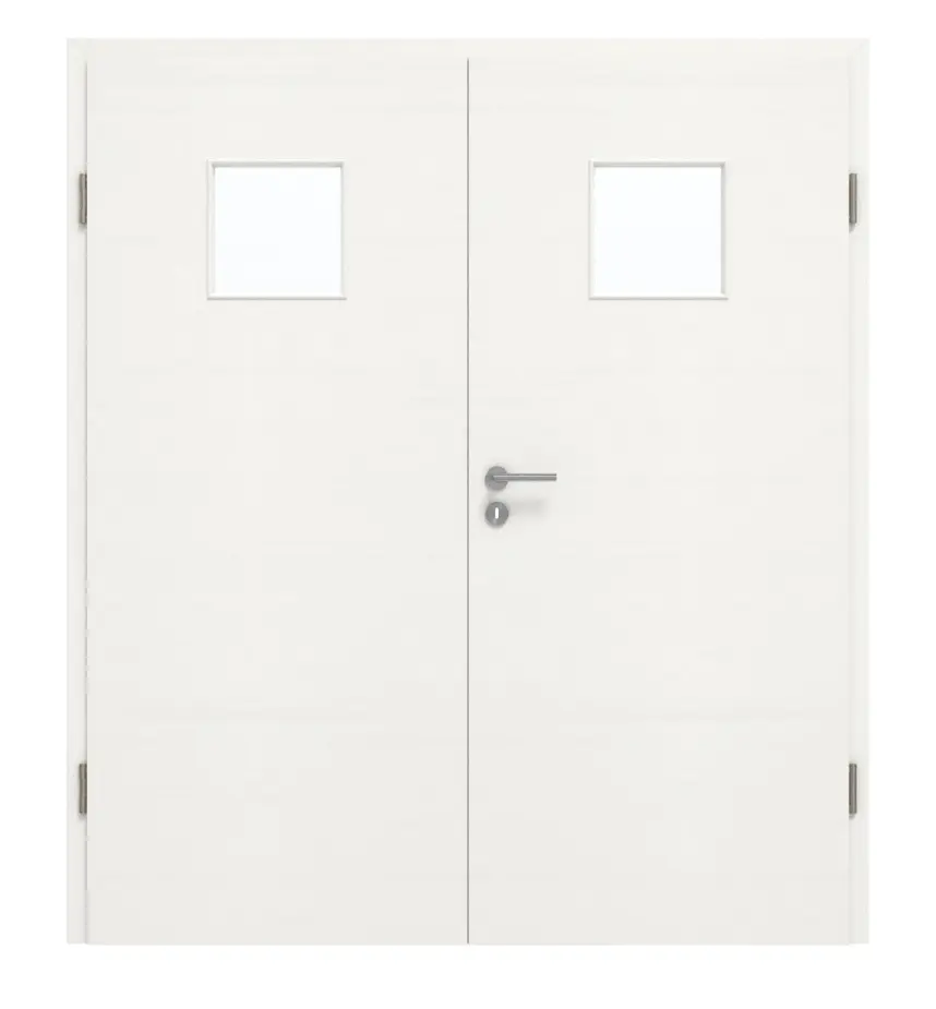 GARANT Drzwi dwuskrzydłowe z ościeżnicą Quer Authentic Bianco CePaL z przeszkleniem LA-7