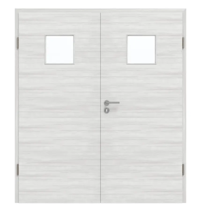 GARANT Drzwi dwuskrzydłowe z ościeżnicą Quer Authentic Grigio GCK08 z przeszkleniem LA-7