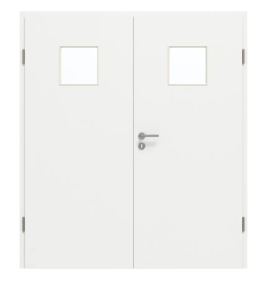 GARANT drzwi dwuskrzydłowe z ościeżnicą D354-60 Designer White Resopal z przeszkleniem LA-7