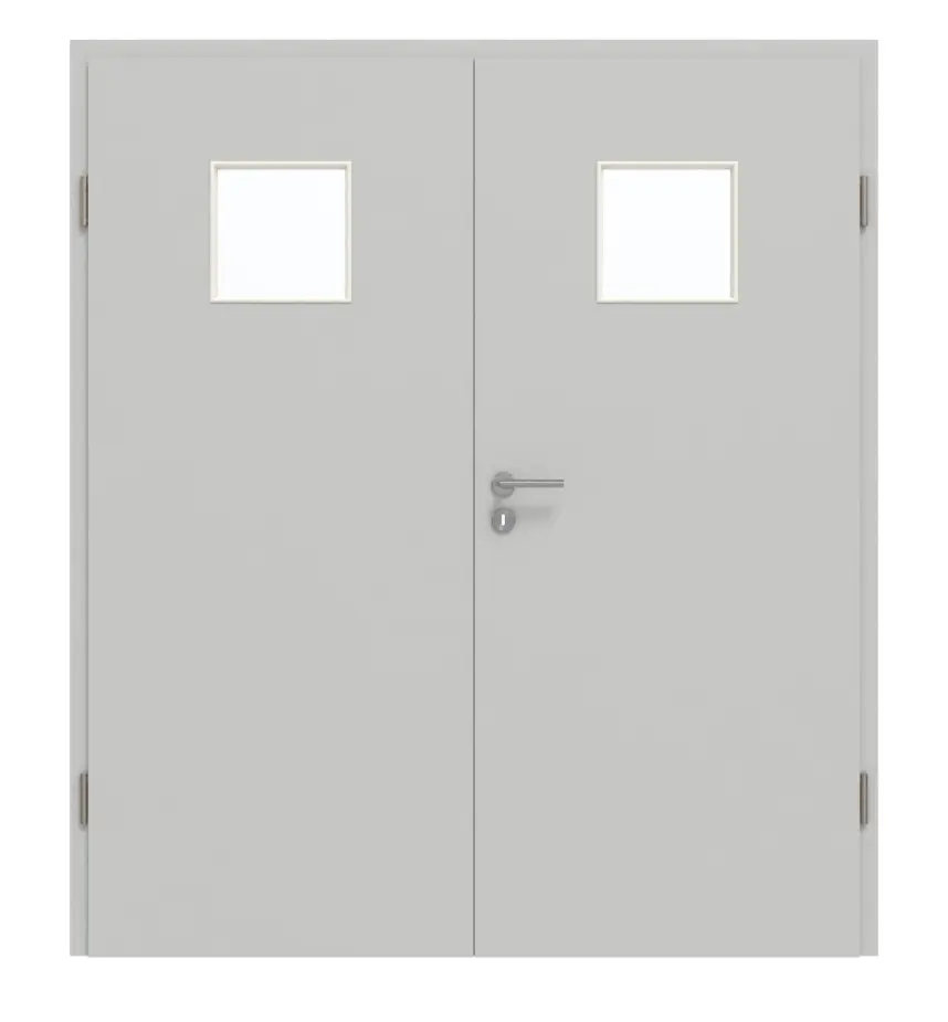 GARANT drzwi dwuskrzydłowe wraz z ościeżnicą D92-60 Dove Grey Resopal z przeszkleniem LA-7