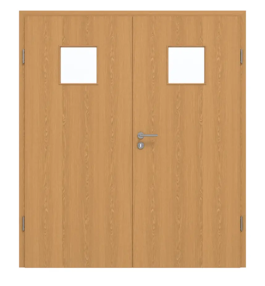 GARANT drzwi dwuskrzydłowe z ościeżnicą dąb Premium CePaL z przeszkleniem LA-7