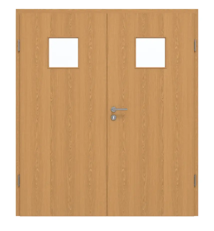 GARANT drzwi dwuskrzydłowe w zestawie z ościeżnicą dąb Premium GCK08 z przeszkleniem LA-7