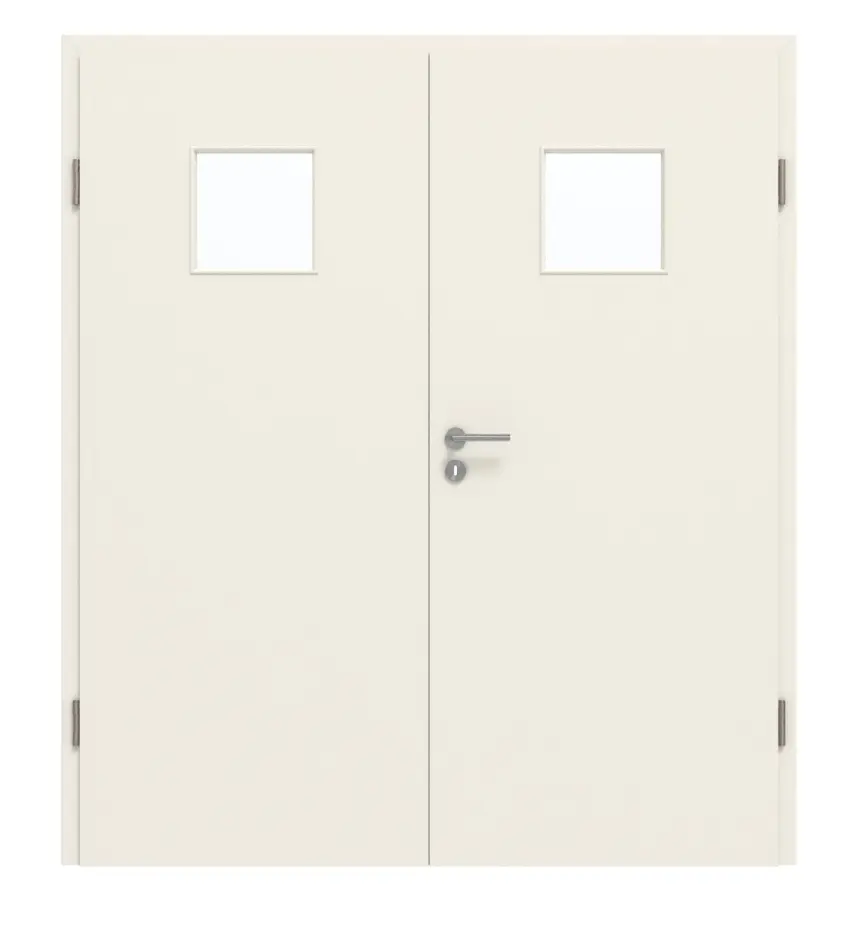 GARANT drzwi dwuskrzydłowe z ościeżnicą biały lakier 9010 CePaL z przeszkleniem LA-7