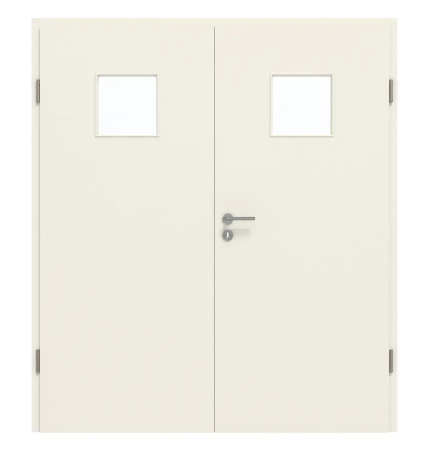 GARANT drzwi dwuskrzydłowe z ościeżnicą biały lakier 9010 GHK08 z przeszkleniem LA-7