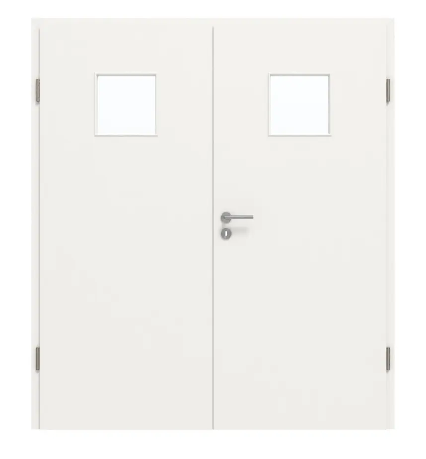 GARANT Drzwi dwuskrzydłowe wraz z ościeżnicą, biały lakier 9016, z przeszkleniem LA-7