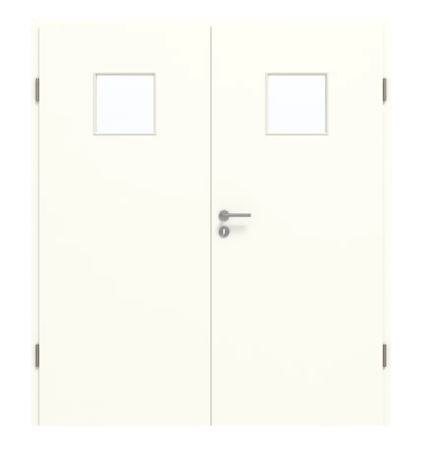 GARANT drzwi dwuskrzydłowe wraz z ościeżnicą U11026SD biel kryształowa GHK08 z przeszkleniem LA-7