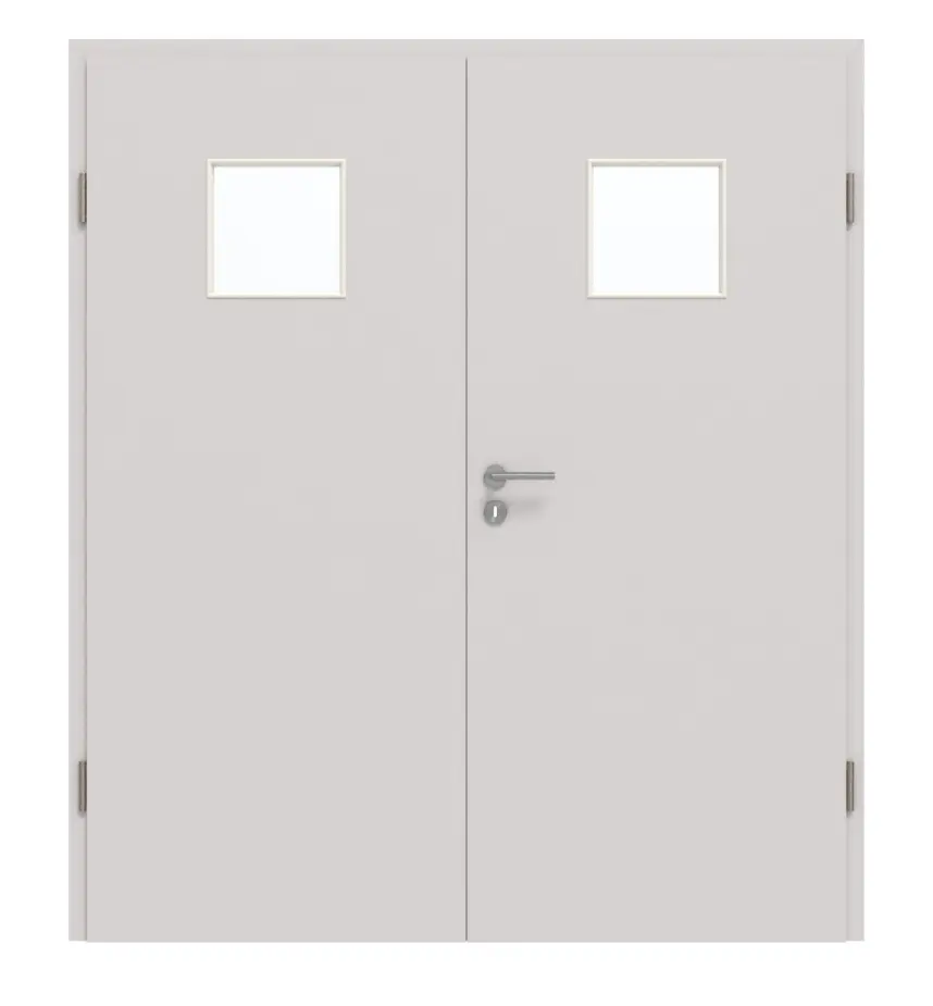 GARANT drzwi dwuskrzydłowe z ościeżnicą U12188SD jasnoszary GHK08 z przeszkleniem LA-7