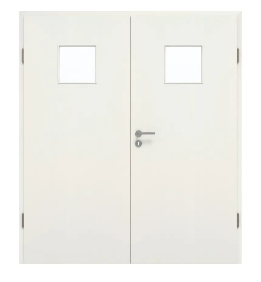 GARANT Drzwi dwuskrzydłowe wraz z ościeżnicą w kolorze Biel ze strukturą Premium GCK08 z przeszkleniem LA-7