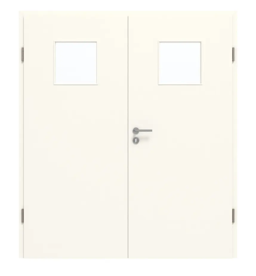 GARANT drzwi dwuskrzydłowe wraz z ościeżnicą 0105-60 Pearl White CePaL z przeszkleniem LA-8