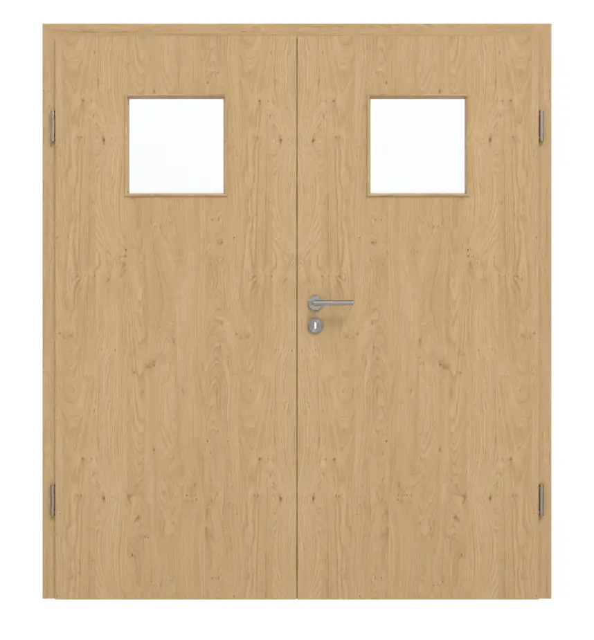 GARANT drzwi dwuskrzydłowe z ościeżnicą Authentic Asteiche CePaL z przeszkleniem LA-8