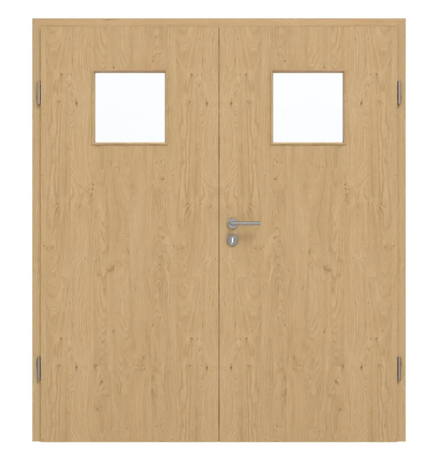 GARANT drzwi dwuskrzydłowe z ościeżnicą Authentic Asteiche GCK08 z przeszkleniem LA-8