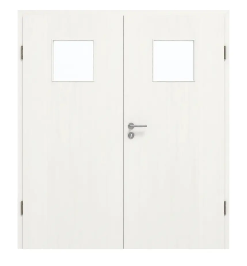 GARANT drzwi dwuskrzydłowe z ościeżnicą Authentic Bianco CePaL z przeszkleniem LA-8