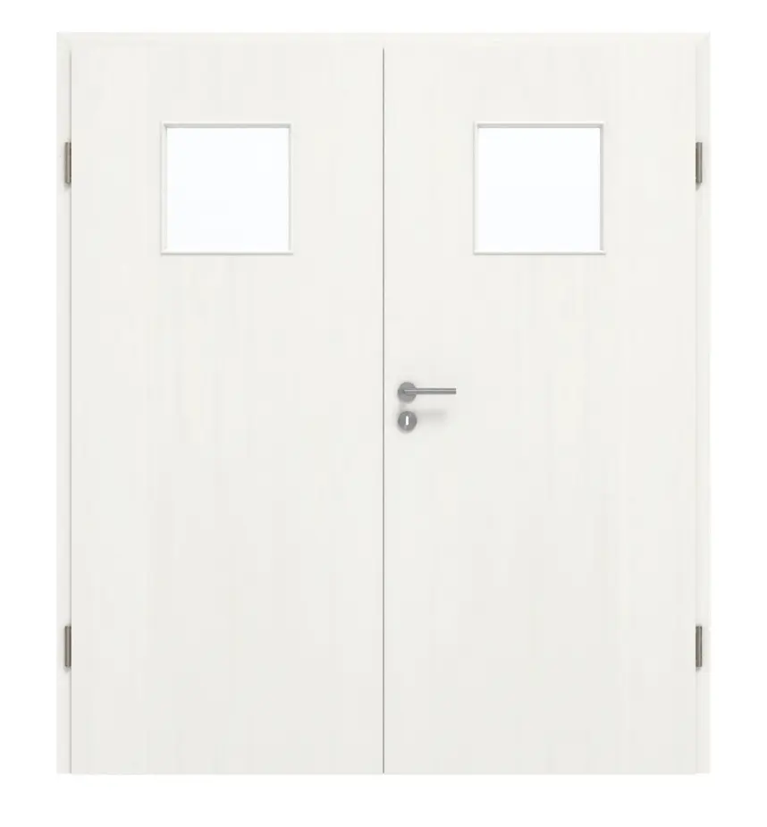 GARANT drzwi dwuskrzydłowe z ościeżnicą Authentic Bianco GCK08 z przeszkleniem LA-8