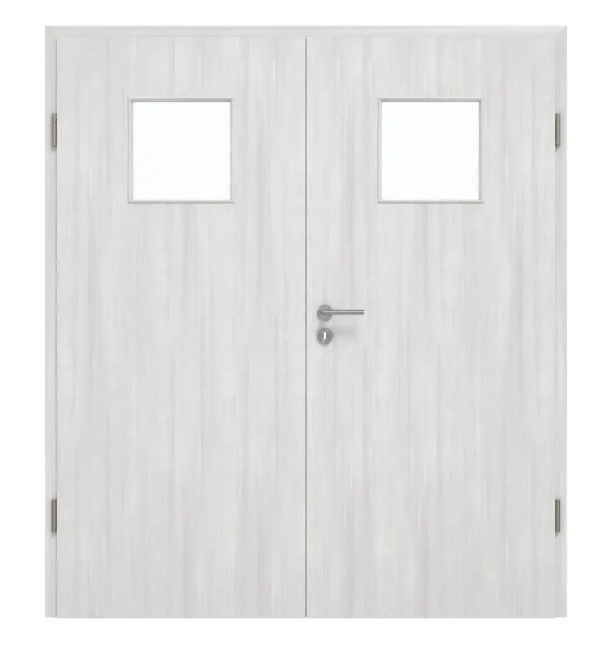 GARANT drzwi dwuskrzydłowe z ościeżnicą Authentic Grigio GCK08 z wycięciem na szybę LA-8