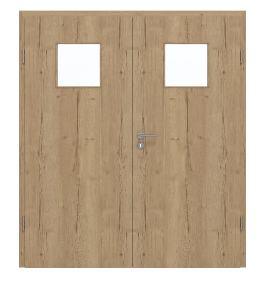 GARANT drzwi dwuskrzydłowe z ościeżnicą Authentic dąb szczelinowy CePaL z przeszkleniem LA-8