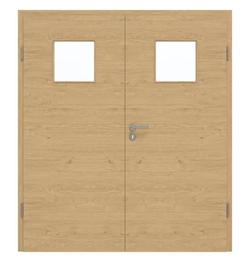 GARANT Drzwi dwuskrzydłowe z ościeżnicą, authentic dąb sękaty, układ poprzeczny, CePaL, z przeszkleniem LA-8