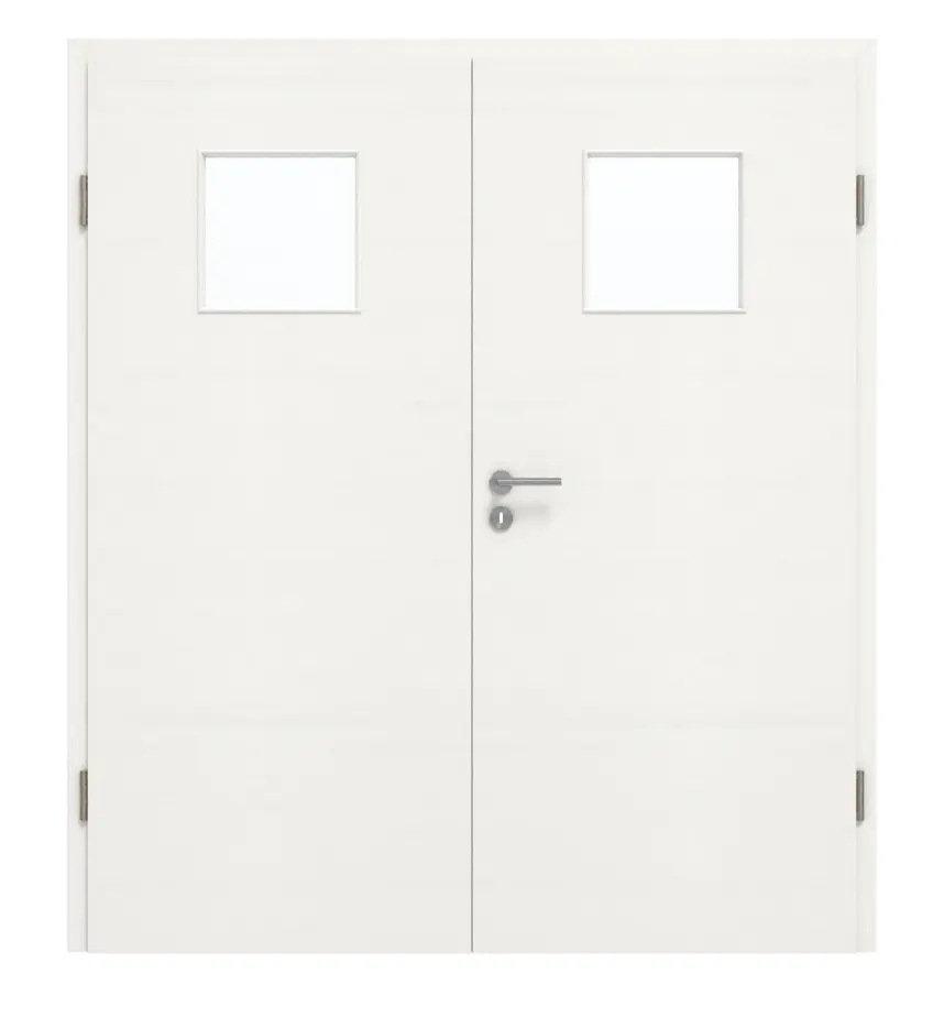 GARANT Drzwi dwuskrzydłowe z ościeżnicą Quer Authentic Bianco CePaL z przeszkleniem LA-8