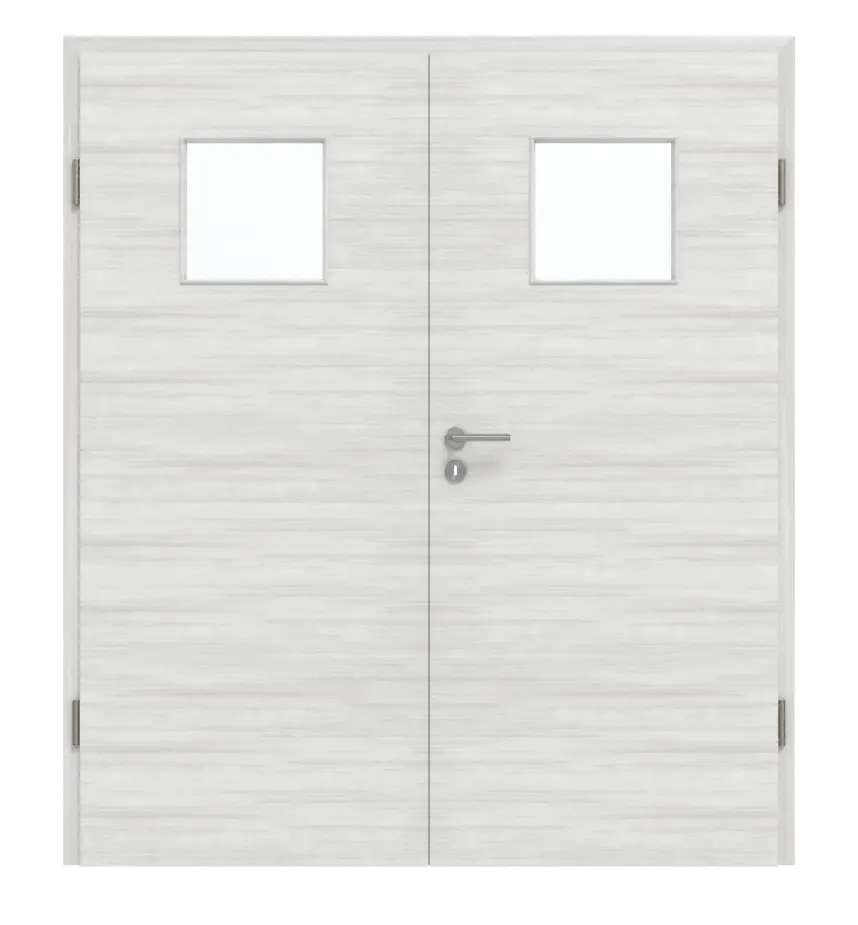 GARANT Drzwi dwuskrzydłowe z ościeżnicą Quer Authentic Grigio GCK08 z przeszkleniem LA-8