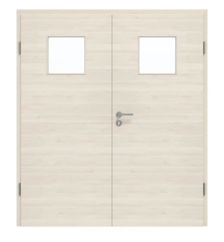 GARANT Drzwi dwuskrzydłowe z ościeżnicą Quer Authentic Perl GCK08 z przeszkleniem LA-8