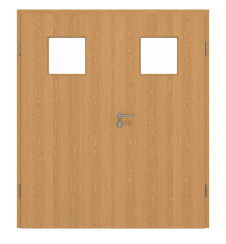 GARANT drzwi dwuskrzydłowe z ościeżnicą dąb premium GCK08 z przeszkleniem LA-8