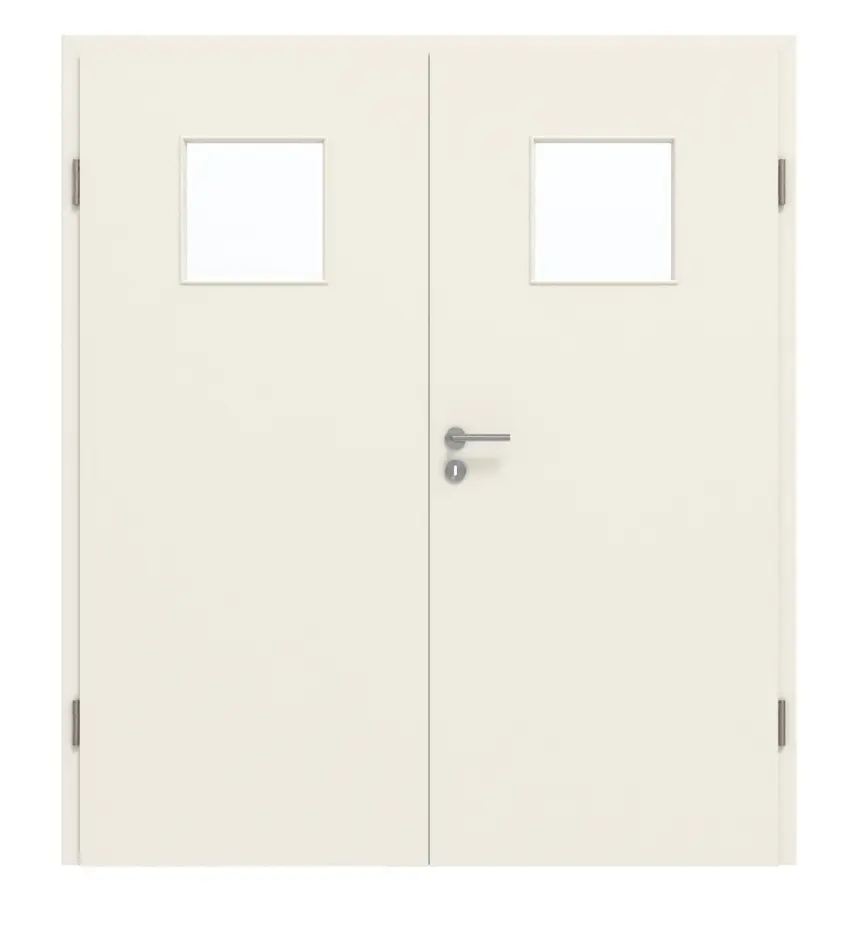 GARANT drzwi dwuskrzydłowe w zestawie z ościeżnicą biały lakier 9010 CePaL z przeszkleniem LA-8
