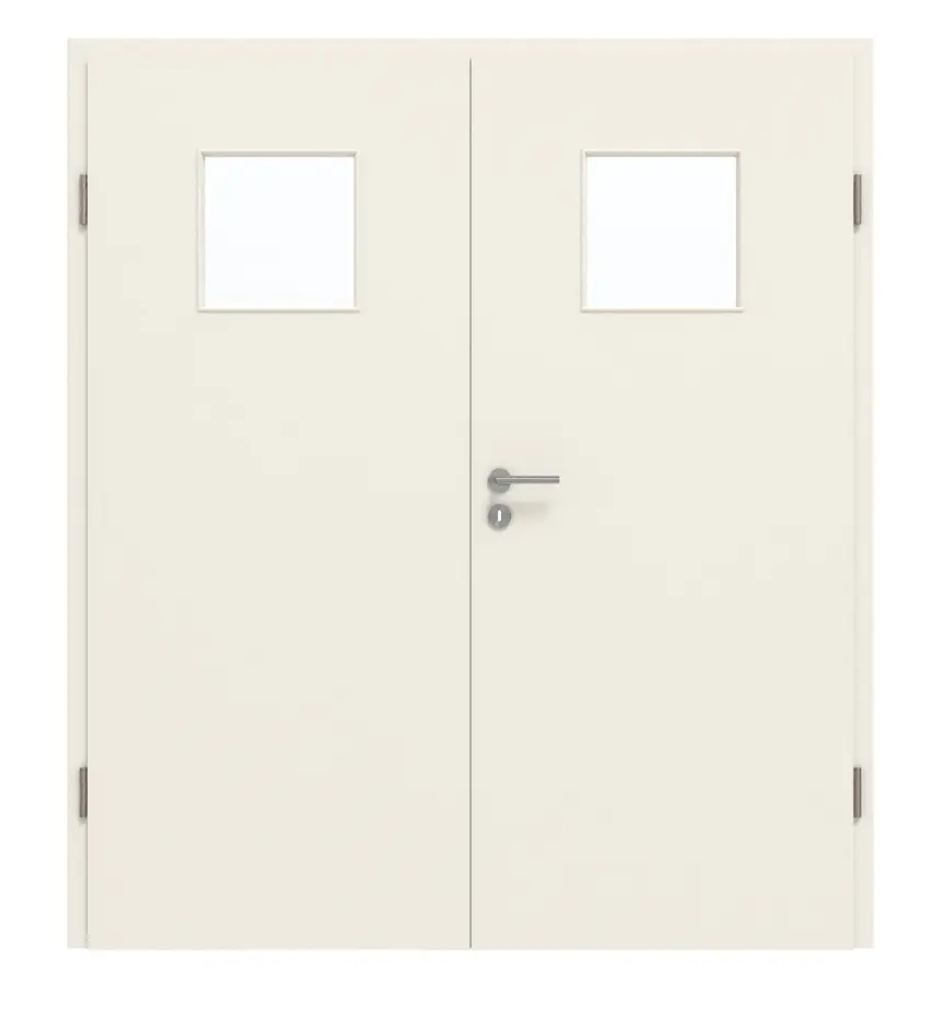GARANT drzwi dwuskrzydłowe z ościeżnicą biały lakier 9010 z przeszkleniem LA-8