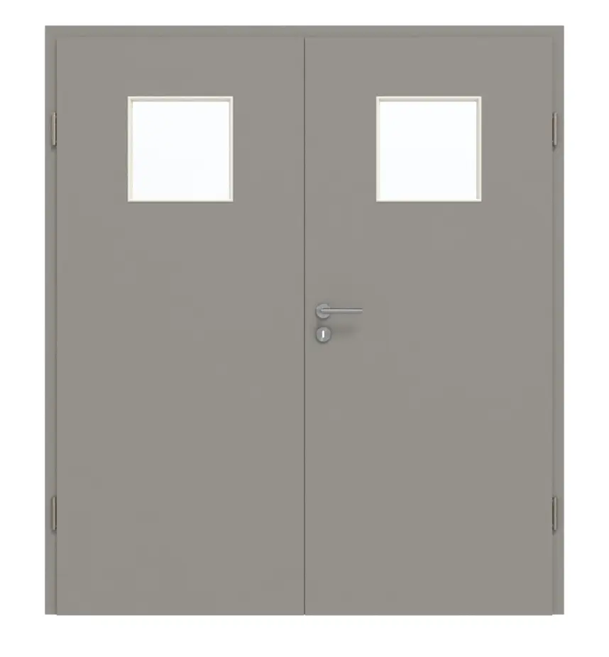GARANT drzwi 2-skrzydłowe z ościeżnicą U12115SD szary platynowy GHK08 z przeszkleniem LA-8