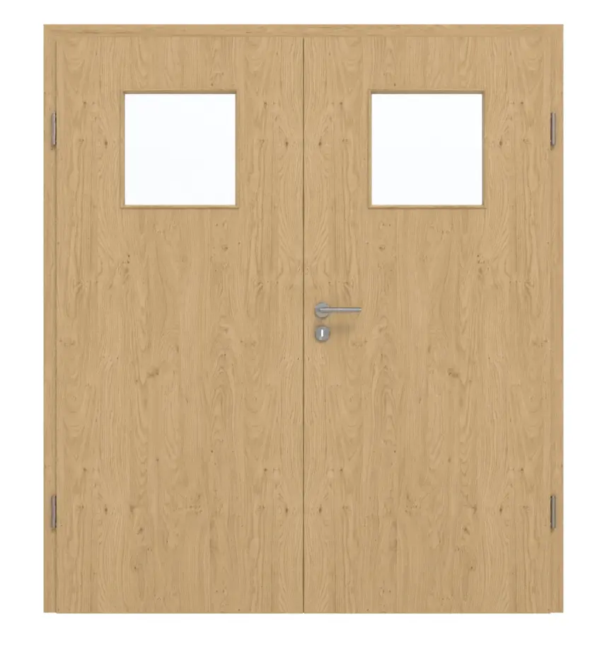 GARANT drzwi dwuskrzydłowe z ościeżnicą Authentic Asteiche CePaL z przeszkleniem LA-9