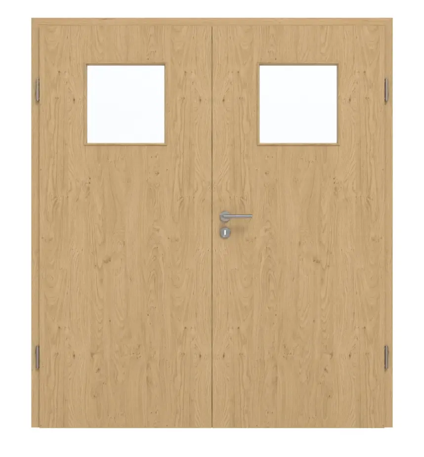 GARANT drzwi dwuskrzydłowe z ościeżnicą Authentic Asteiche GCK08 z przeszkleniem LA-9