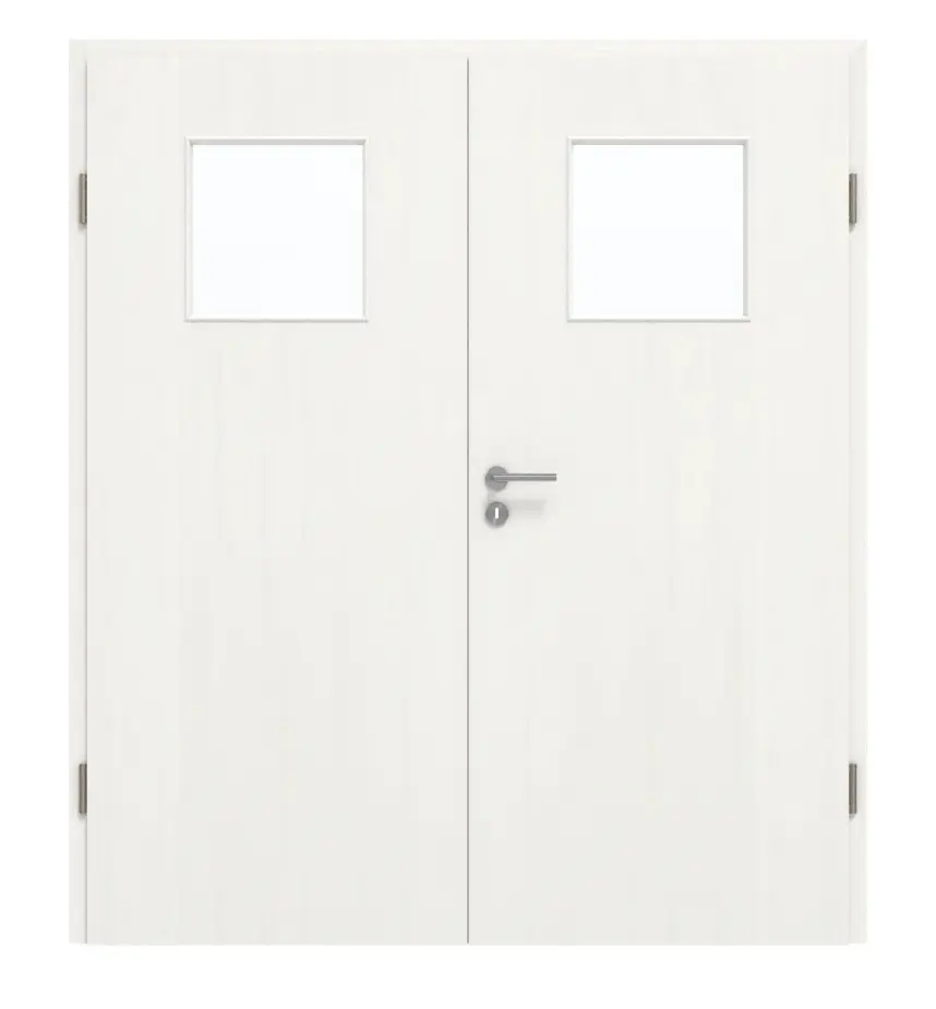 GARANT drzwi dwuskrzydłowe z ościeżnicą Authentic Bianco GCK08 z przeszkleniem LA-9
