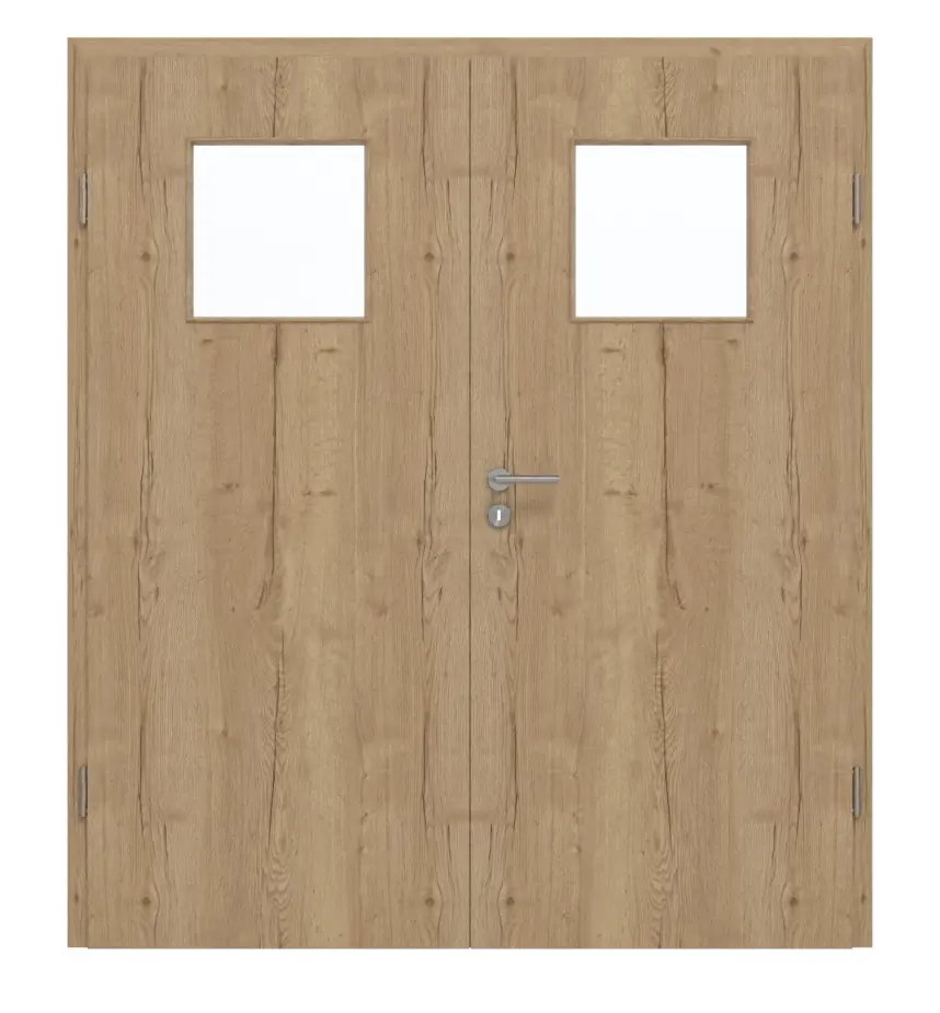 GARANT drzwi 2-skrzydłowe z ościeżnicą Authentic dąb szczelinowy CePaL z przeszkleniem LA-9