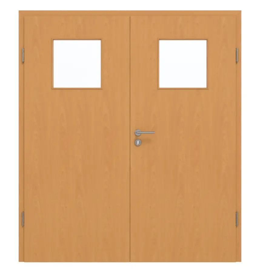 GARANT drzwi 2-skrzydłowe w zestawie z ościeżnicą, buk ekskluzywny CePaL z przeszkleniem LA-9