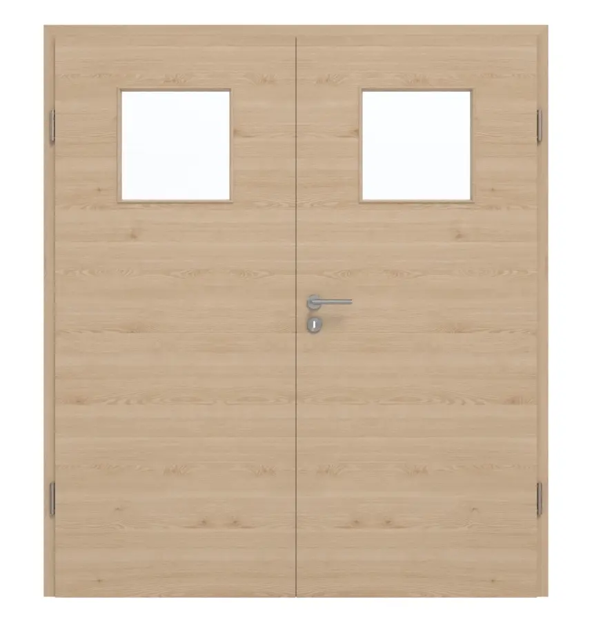 GARANT Drzwi dwuskrzydłowe z ościeżnicą, authentic agat, układ poprzeczny, GCK08, z przeszkleniem LA-9