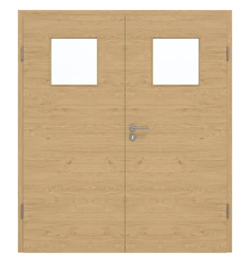 GARANT Drzwi dwuskrzydłowe z ościeżnicą, authentic dąb sękaty, układ poprzeczny, CePaL, z przeszkleniem LA-9