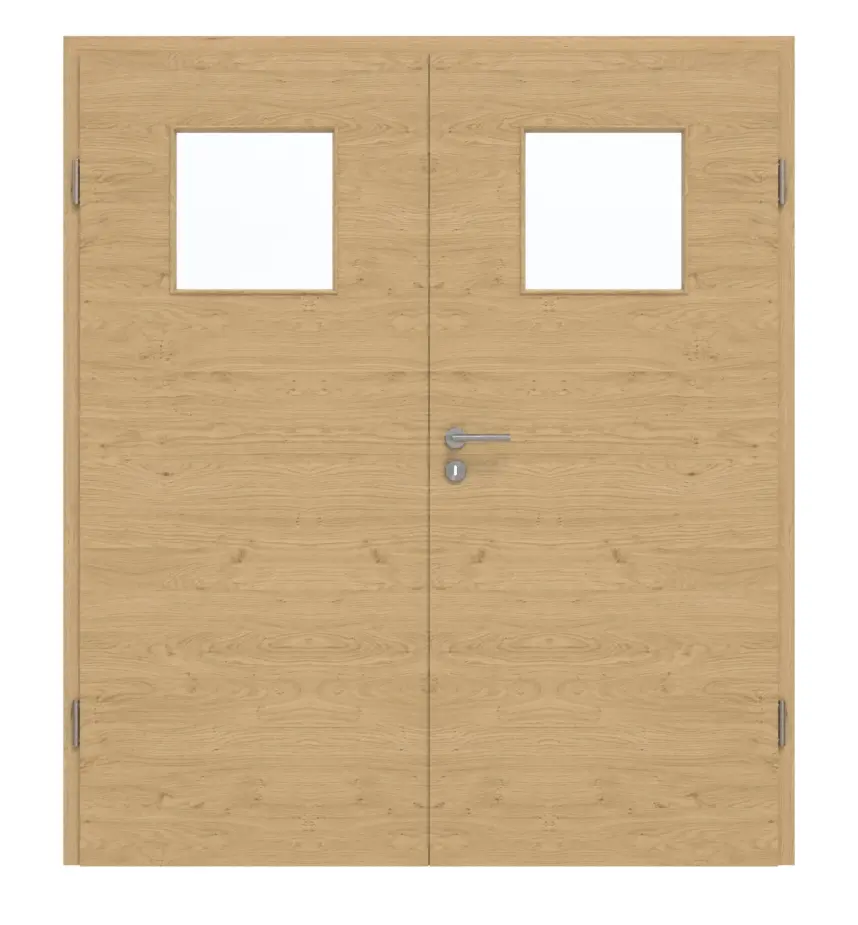 GARANT Drzwi dwuskrzydłowe z ościeżnicą, authentic dąb sękaty, układ poprzeczny, GCK08, z przeszkleniem LA-9
