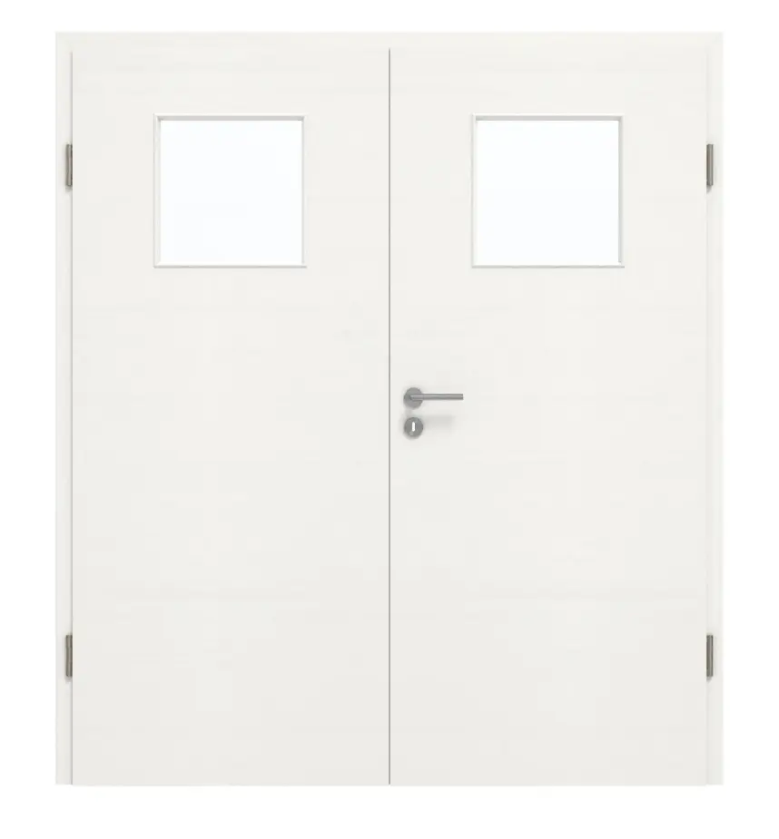 GARANT Drzwi dwuskrzydłowe z ościeżnicą Quer Authentic Bianco CePaL z przeszkleniem LA-9