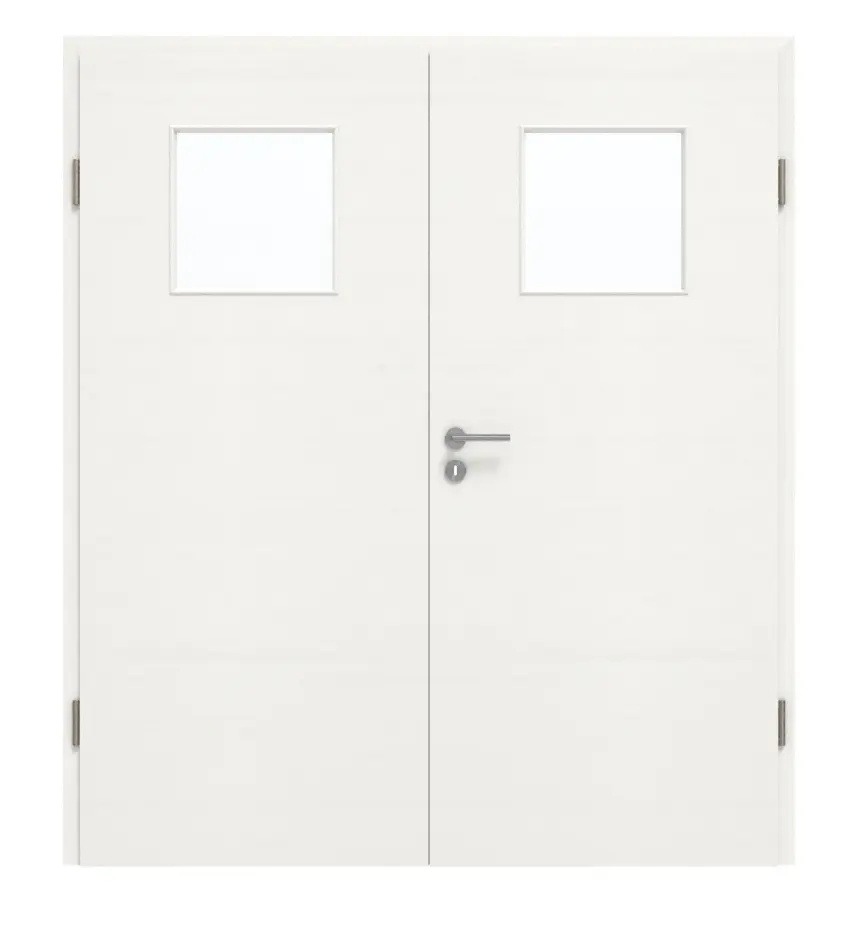 GARANT Drzwi dwuskrzydłowe z ościeżnicą Quer Authentic Bianco GCK08 z przeszkleniem LA-9