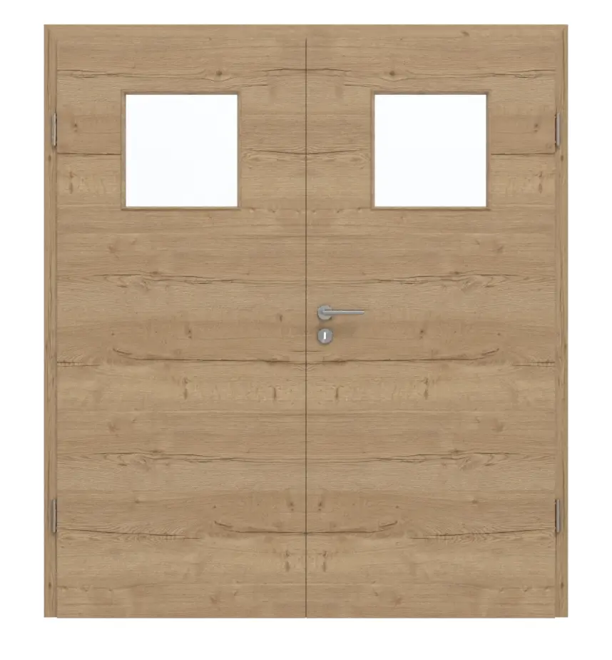 GARANT Drzwi dwuskrzydłowe z ościeżnicą Quer Authentic Risseiche CePaL z przeszkleniem LA-9