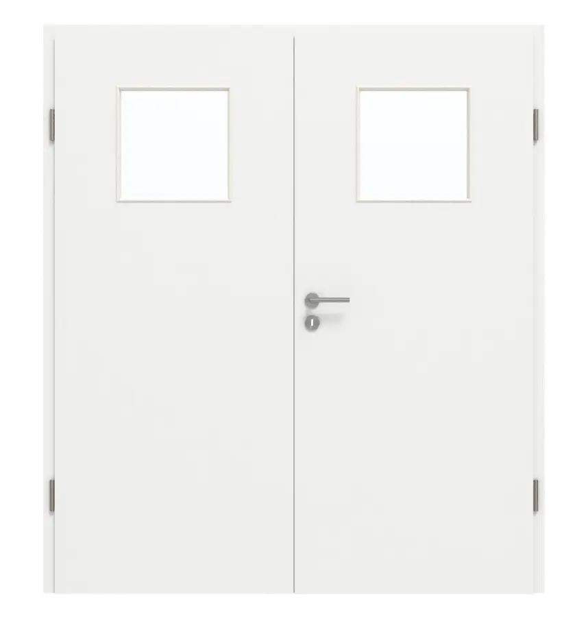 GARANT drzwi dwuskrzydłowe z ościeżnicą D354-60 Designer White Resopal z przeszkleniem LA-9
