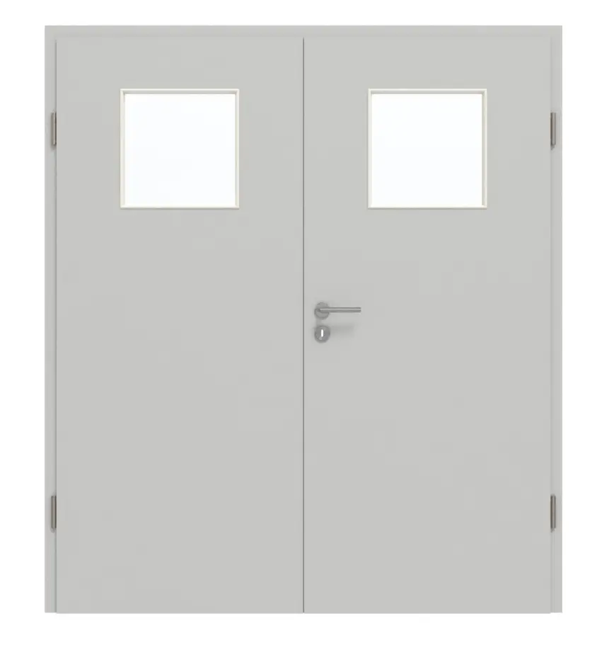GARANT drzwi dwuskrzydłowe z ościeżnicą D92-60 Dove Grey Resopal z przeszkleniem LA-9