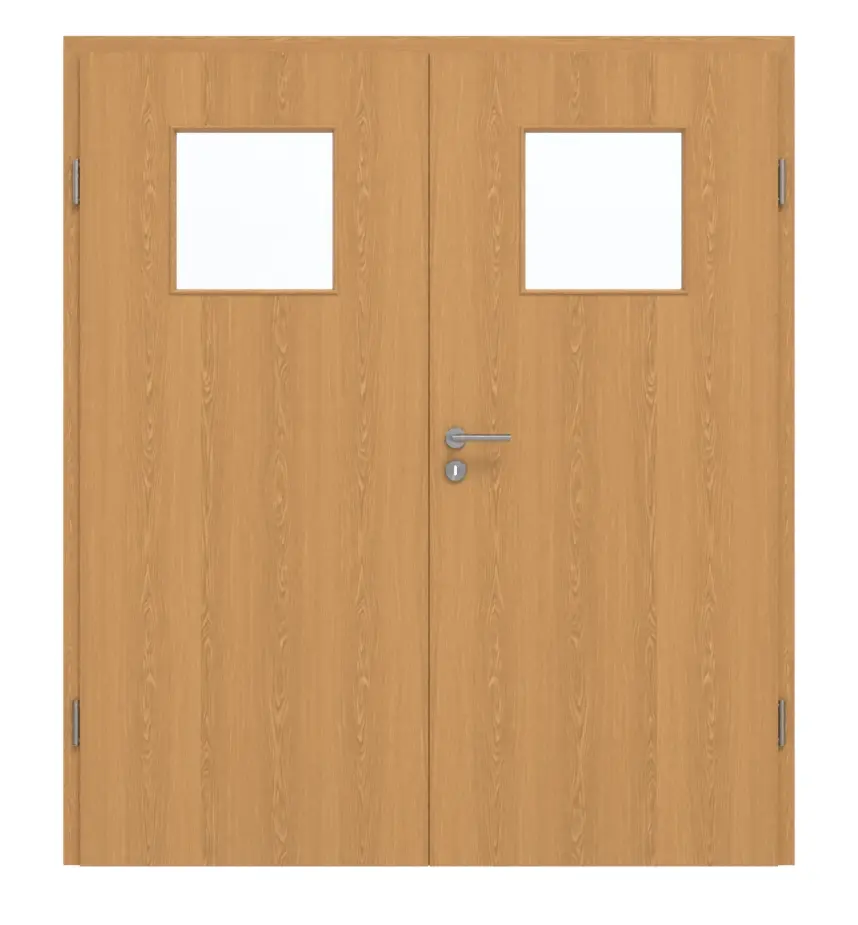 GARANT drzwi dwuskrzydłowe z ościeżnicą Dąb Premium GCK08 z przeszkleniem LA-9
