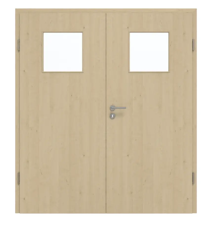GARANT drzwi dwuskrzydłowe z ościeżnicą Natura Ahorn CePaL z przeszkleniem LA-9